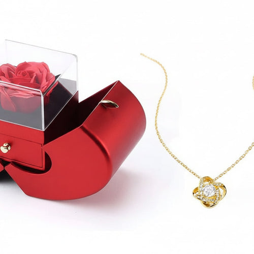 Apple Rose Gift Box with Necklace (From Son)