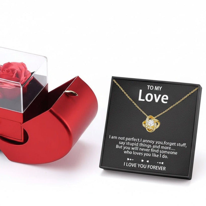 Love Apple Rose Gift Box with Necklace